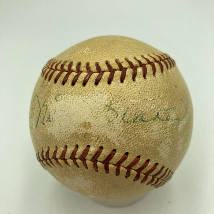 Tris Speaker Single Signed 1950's Official League Baseball JSA COA