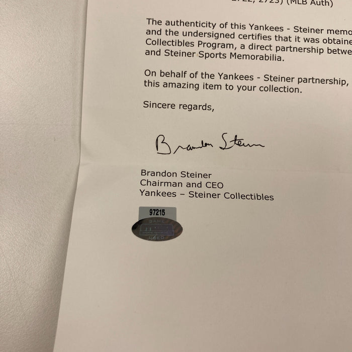 Derek Jeter Hit #2,722 Yankees All Time Leader Signed Game Used Base Steiner