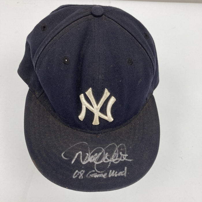 Derek Jeter Signed 2008 Game Used New York Yankees Baseball Hat JSA & Steiner