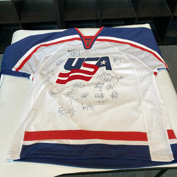 2002 Winter Olympics Team USA Team Signed Hockey Jersey Brett Hull JSA COA