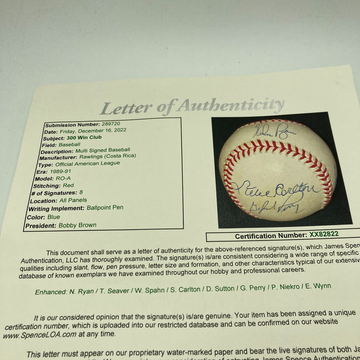 Nolan Ryan Tom Seaver 300 Win Club Signed Baseball 8 Sigs JSA COA