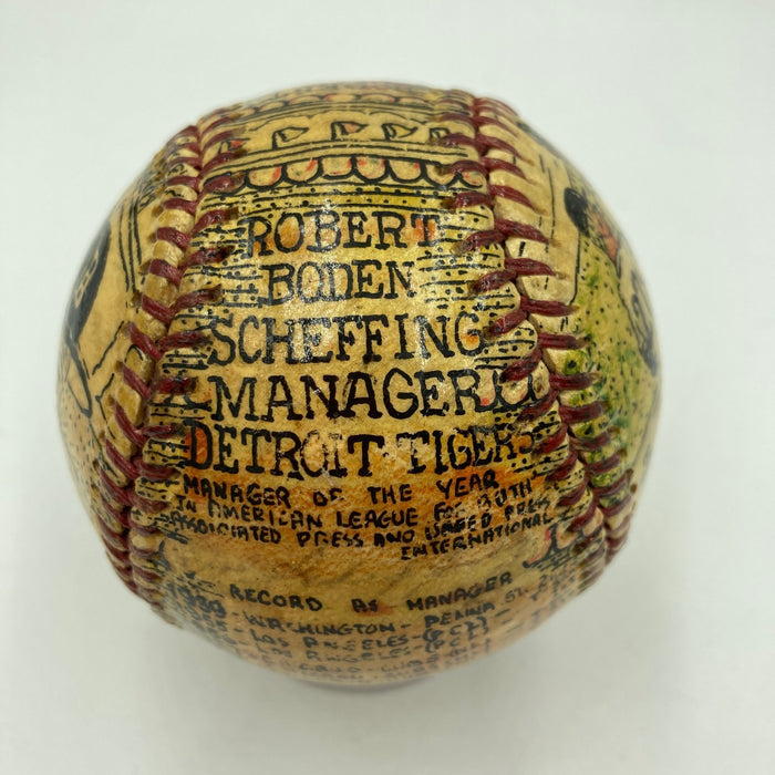 Bob Scheffing Signed Hand Painted George Sosnak Folk Art Baseball Detroit Tigers