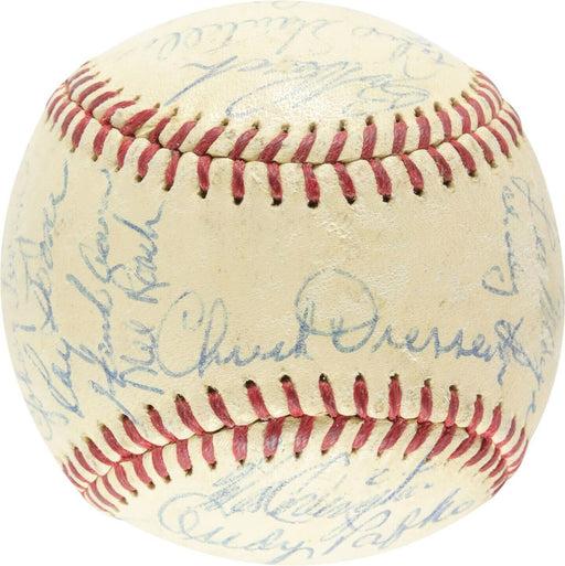 Beautiful 1960 Milwaukee Braves Team Signed Baseball With Hank Aaron PSA DNA