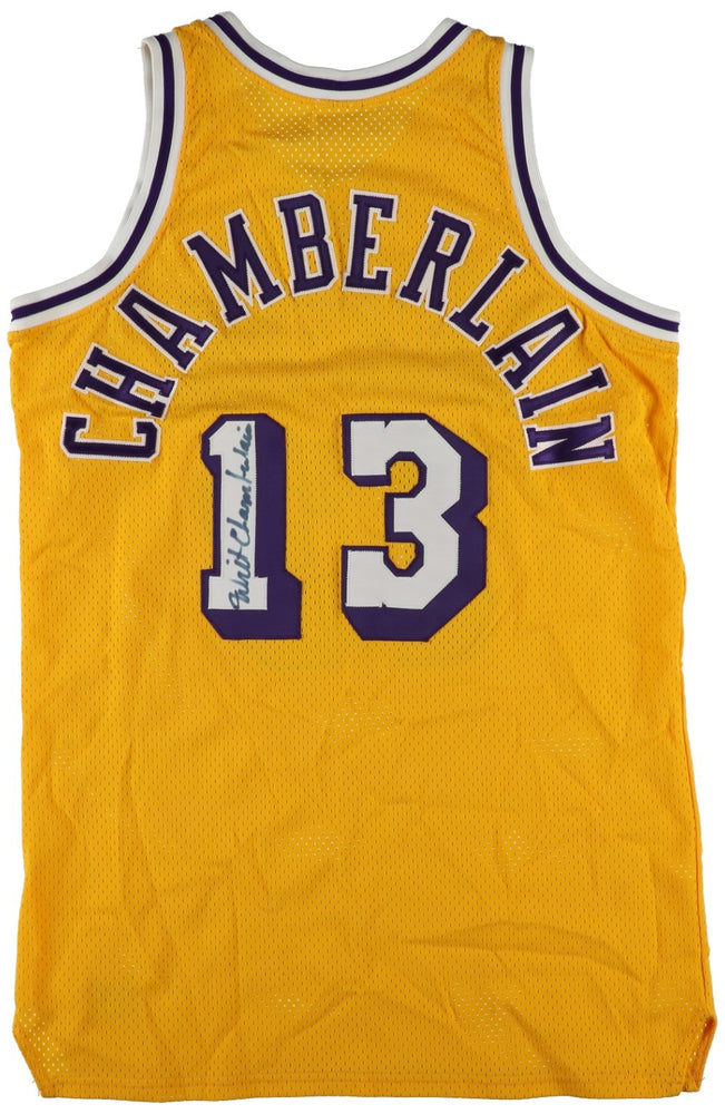 Wilt Chamberlain Signed Los Angeles Lakers 1970's Sand Knit Jersey Beckett COA