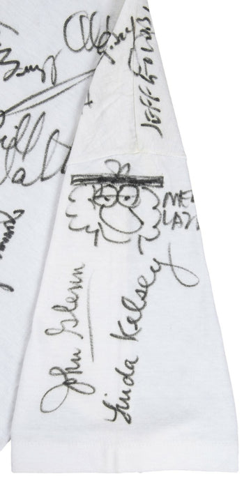 Extraordinary Celebrity Signed T-Shirt 50 Sigs John Glenn Buzz Aldrin Koufax JSA