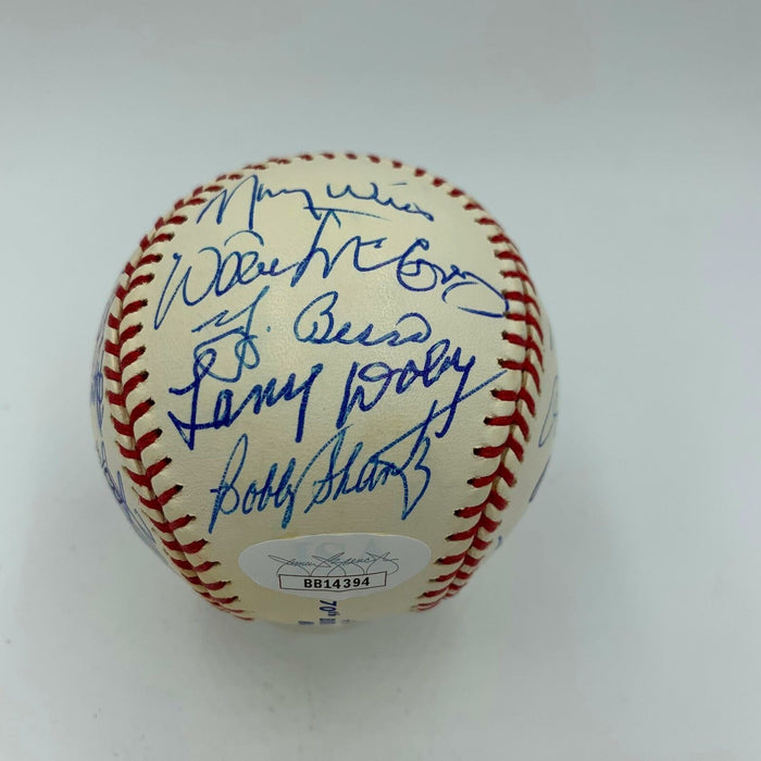 Willie Mays 70th Birthday Signed Baseball Hank Aaron Ernie Banks Stan Musial JSA