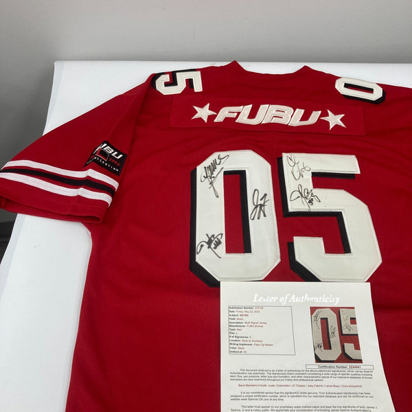Justin Timberlake NSYNC Band  Signed FUBU Jersey 5 Sigs JSA COA