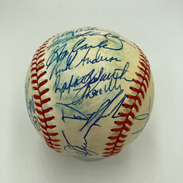 1986 New York Mets World Series Champs Team Signed Vintage NL Baseball JSA COA