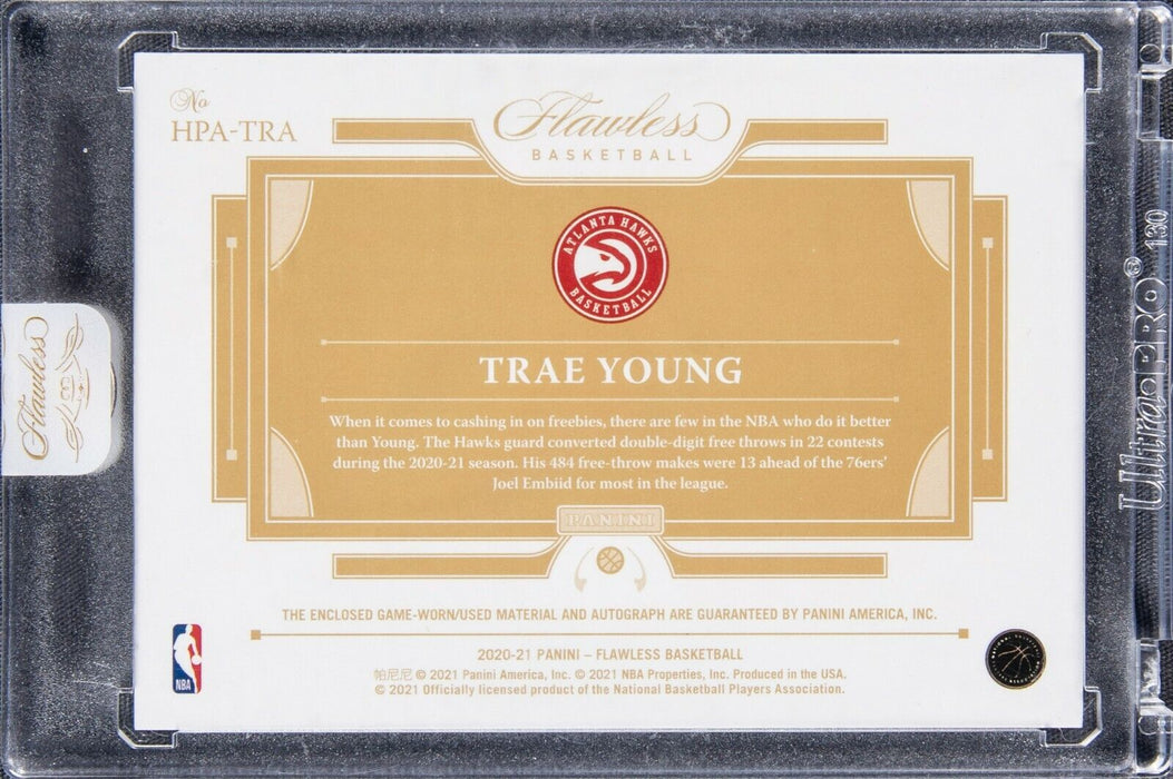 2020-21 Panini Flawless Trae Young Signed Auto Patch #12/25
