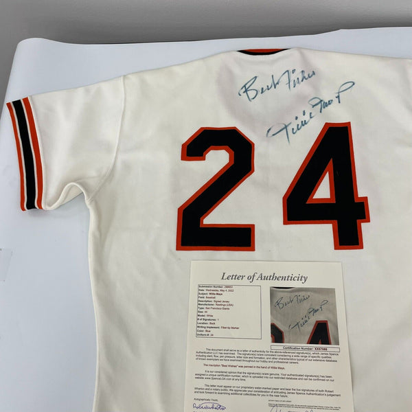 Willie Mays Signed Authentic 1980's San Francisco Giants Game Issued Jersey JSA