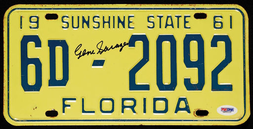 Gene Sarazen Signed Florida License Plate PGA Golf PSA DNA COA
