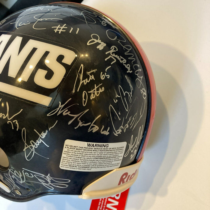 1986 New York Giants Super Bowl Champs Team Signed Full Size Helmet JSA COA