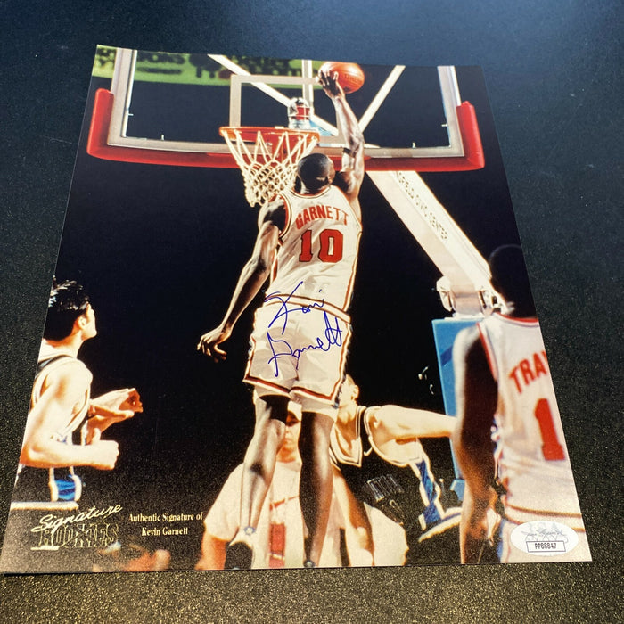 Kevin Garnett Rookie Signed Autographed 8x10 Photo With JSA COA Rare Full Name