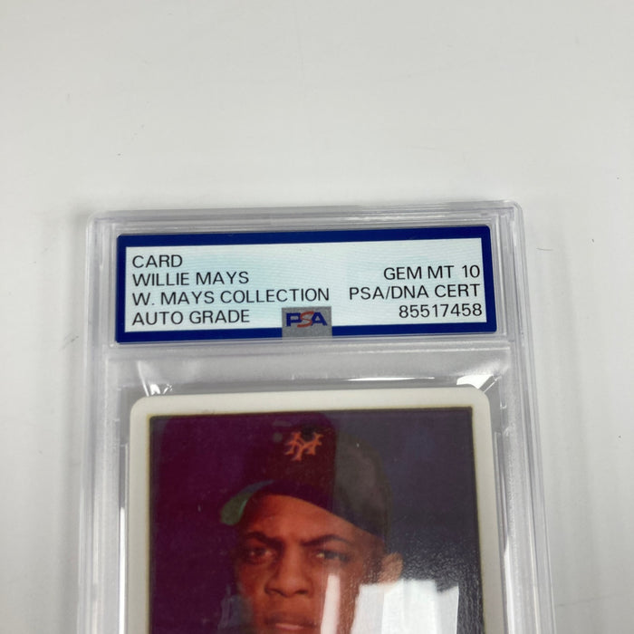 1952 Topps Willie Mays RC Signed Porcelain Baseball Card PSA 10 GEM MINT