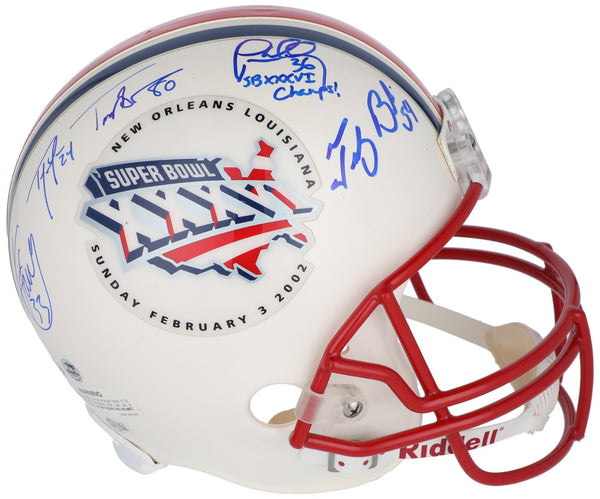 2001 New England Patriots Team Signed Helmet Tom Brady First Super Bowl Beckett