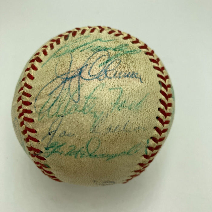 1957 New York Yankees AL Champs Team Signed Baseball Mickey Mantle JSA COA