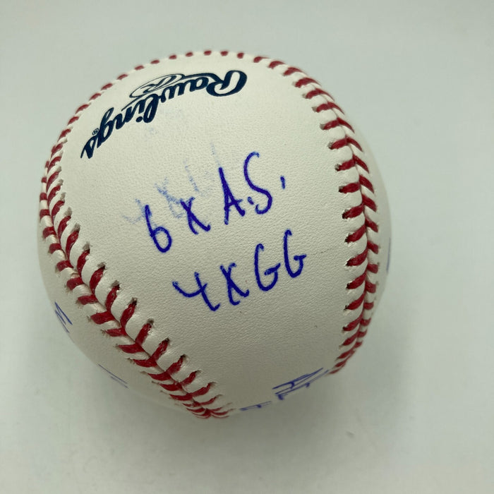 Alan Trammell Signed Heavily Inscribed STAT Baseball JSA COA
