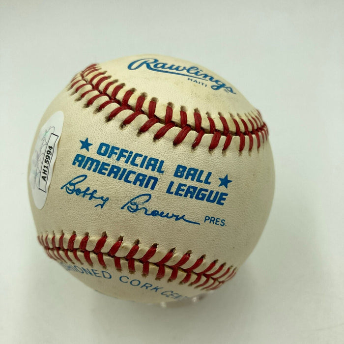 Johnny Mize Signed Official American League Baseball JSA COA