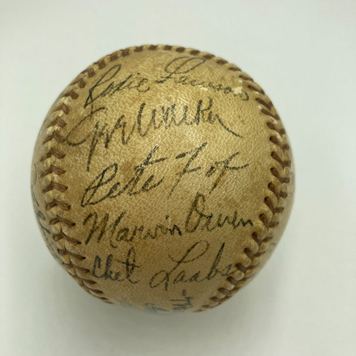 1937 Detroit Tigers Team Signed American League Baseball Hank Greenberg JSA COA