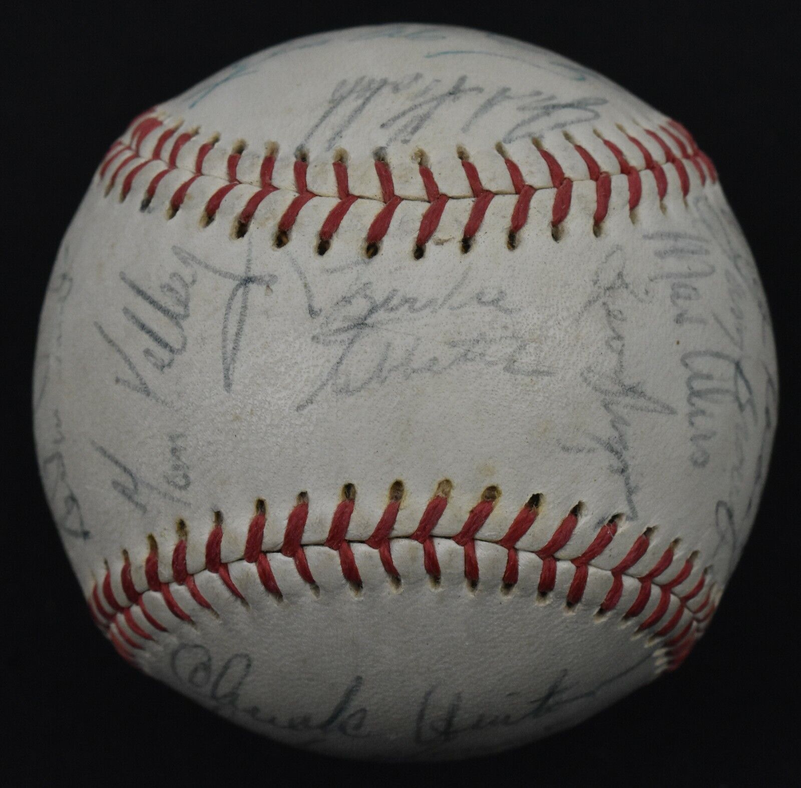 1966 Cleveland Indians Team Signed Vintage Baseball With JSA COA
