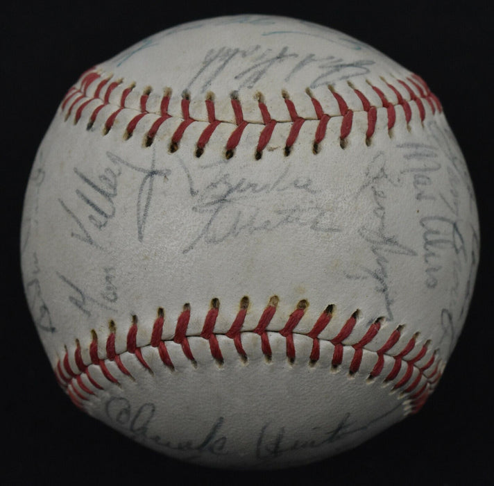 1966 Cleveland Indians Team Signed Vintage Baseball With JSA COA