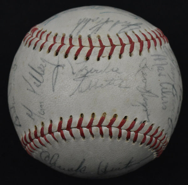 1966 Cleveland Indians Team Signed Vintage Baseball With JSA COA