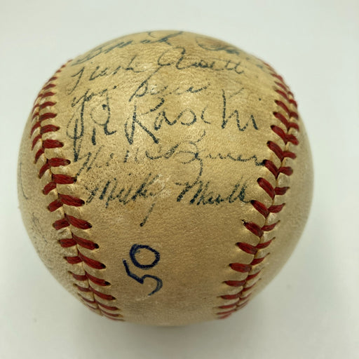 1951 Yankees World Series Champs Team Signed Baseball Mickey Mantle Rookie PSA