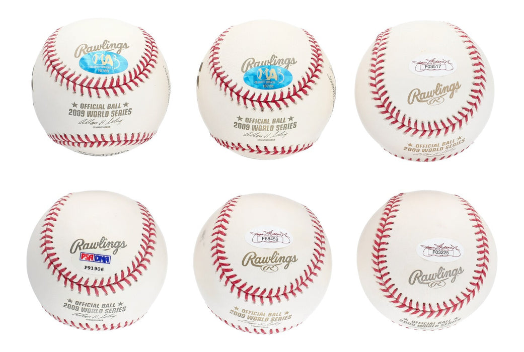 2009 New York Yankees WS Champs Team Signed Baseball Collection 42 Balls JSA COA