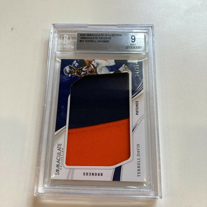 2020 Immaculate Collection Terrell Davis Game Used Patch #20/25 BGS 9 Mint
