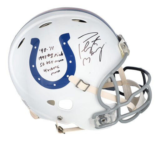 Peyton Manning Signed Indianapolis Colts Denver Broncos STAT Helmet Fanatics