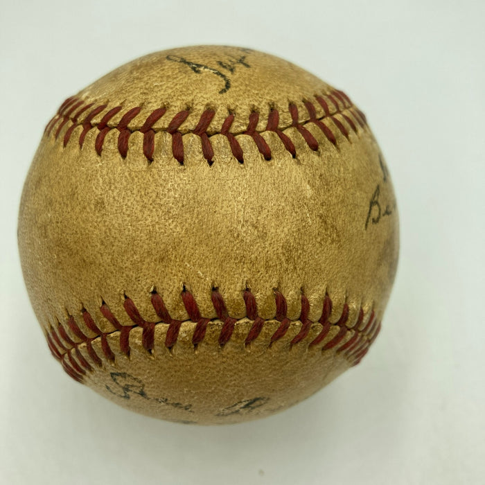 Extraordinary Jesse Burkett Signed Inscribed STAT Baseball JSA COA HOF Dec. 1953