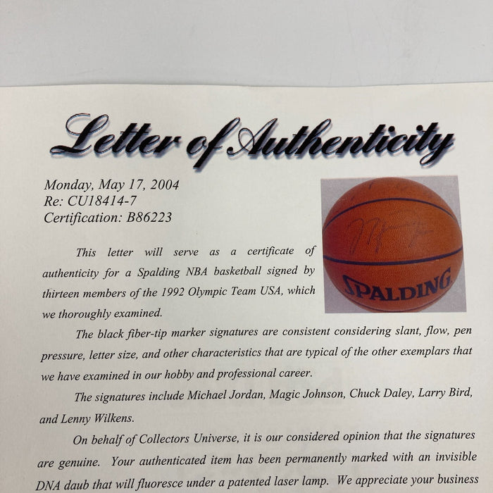 1992 Dream Team Olympics Team USA Signed Basketball Michael Jordan 13 Sigs PSA