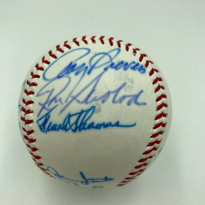 Hall Of Fame Multi Signed Cracker Jack Old Timers Game Baseball Beckett COA