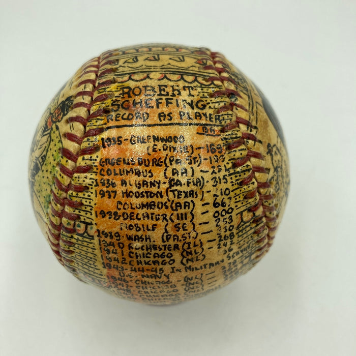 Bob Scheffing Signed Hand Painted George Sosnak Folk Art Baseball Detroit Tigers