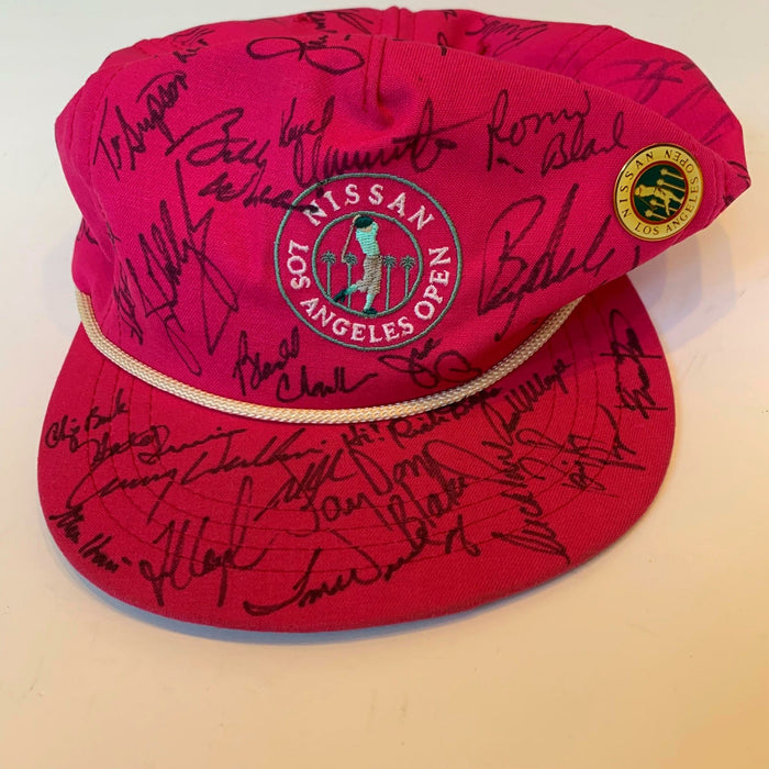 Historic Tiger Woods Signed First Ever 1992 PGA Tournament Riviera Hat JSA COA