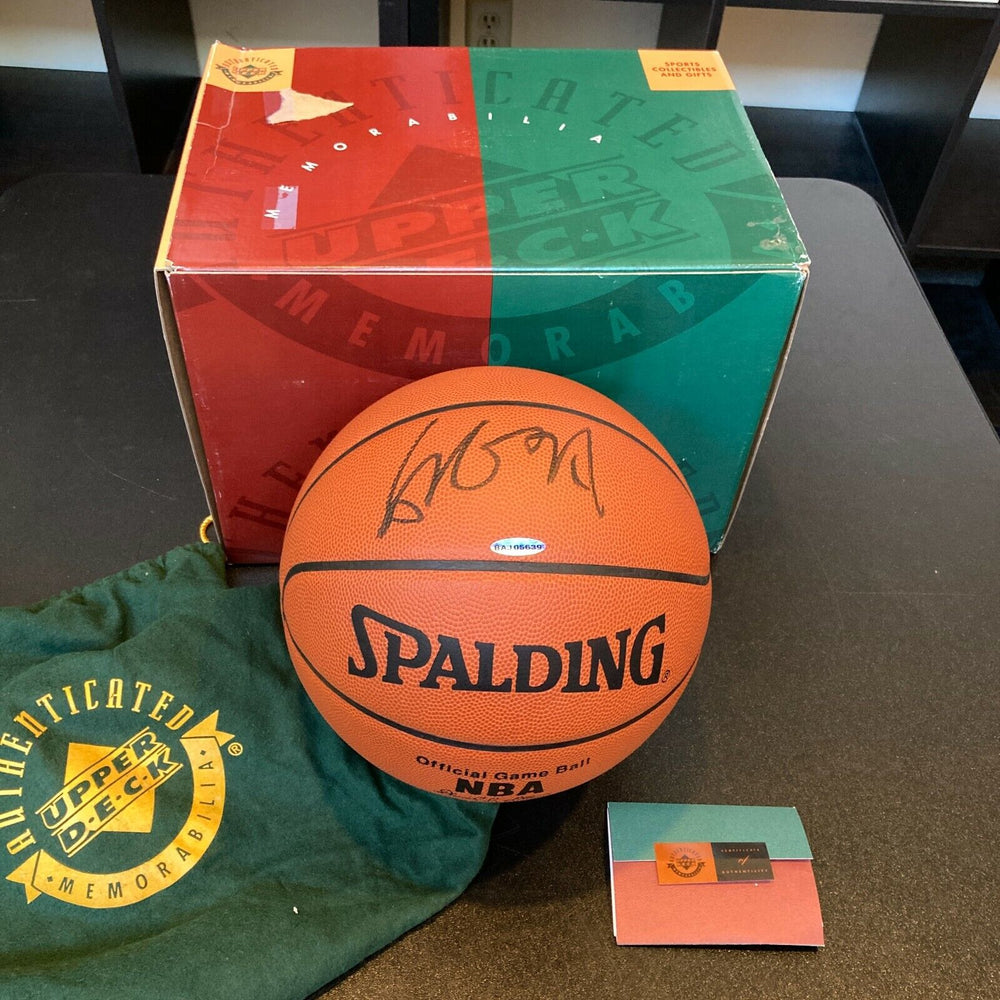Yao Ming Signed Spalding Official NBA Game Basketball UDA Upper Deck COA & Box