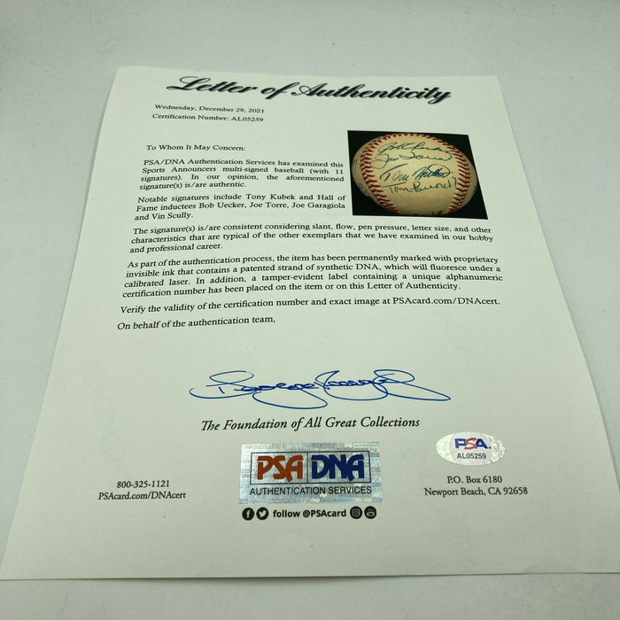 Vin Scully Legendary Baseball Announcers Signed Baseball PSA DNA COA