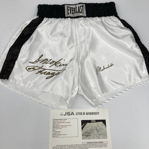 Muhammad Ali & Joe Frazier Signed Everlast Trunks Shorts JSA COA