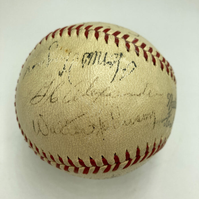 Babe Ruth Ty Cobb Honus Wagner 1939 HOF Inaugural Induction Signed Baseball PSA