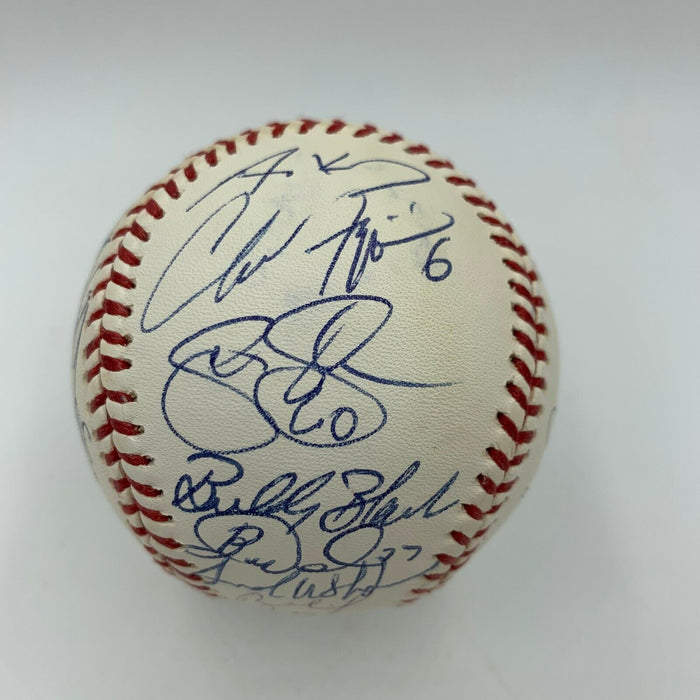 2002 Anaheim Angels World Series Champs Team Signed W.S. Baseball With JSA COA