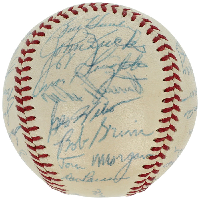 1956 New York Yankees World Series Champs Team Signed Baseball Mickey Mantle BAS