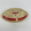 1985 Oklahoma Sooners National Champions Team Signed Football With Troy Aikman