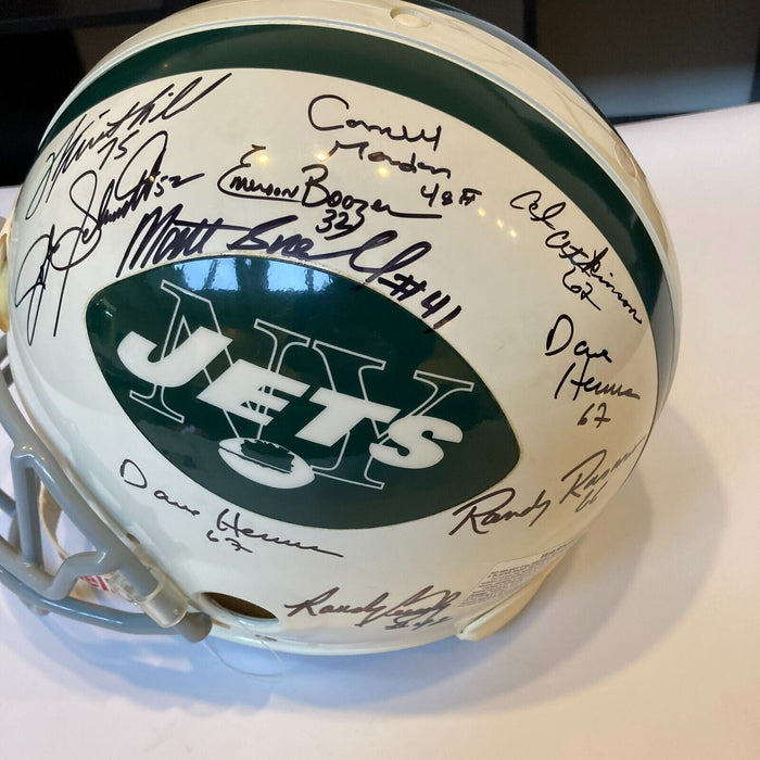 1969 New York Jets Super Bowl Champs Team Signed Full Size Helmet Joe Namath JSA