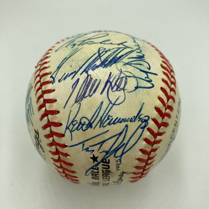 1986 New York Mets World Series Champs Team Signed Vintage NL Baseball JSA COA