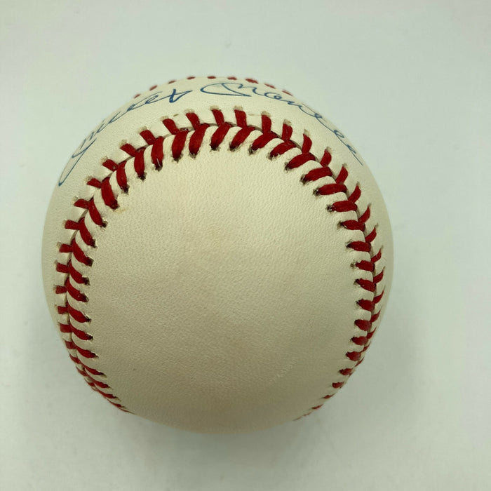 Beautiful Mickey Mantle Signed American League Baseball PSA DNA Graded MINT 9