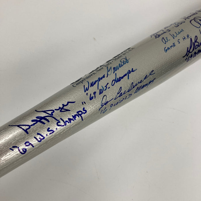 1969 New York Mets World Series Champs Team Signed Bat Nolan Ryan Tom Seaver JSA