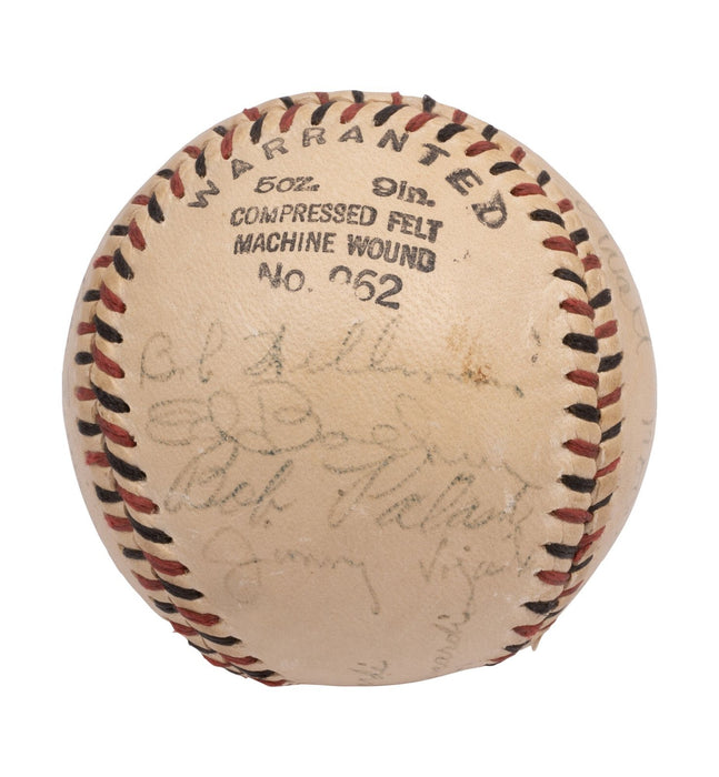 Nellie Fox Pre Rookie 1948 Lincoln Athletics Team Signed Baseball PSA DNA COA