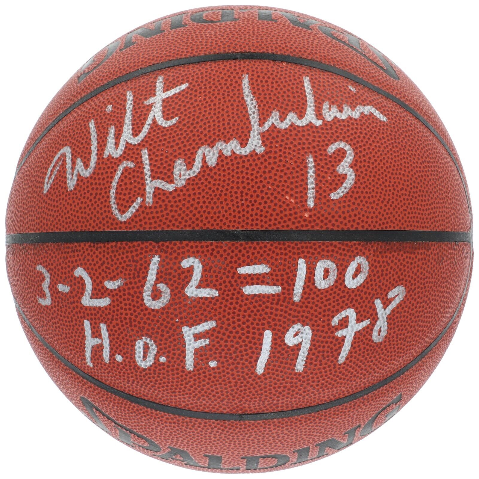 Wilt Chamberlain 100 Point Game HOF 1978 Signed Basketball PSA DNA GEM MINT 10