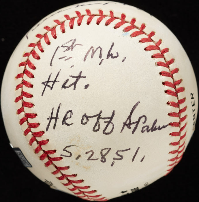 Willie Mays "1st Major League Hit HR Off Spahn 5/28/1951" Signed Baseball JSA