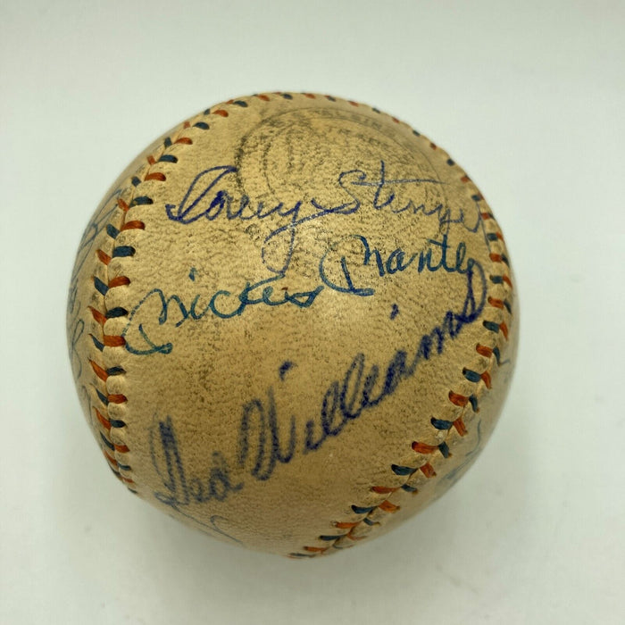 Babe Ruth, Mickey Mantle, Joe Dimaggio & Roger Maris Signed Baseball JSA COA